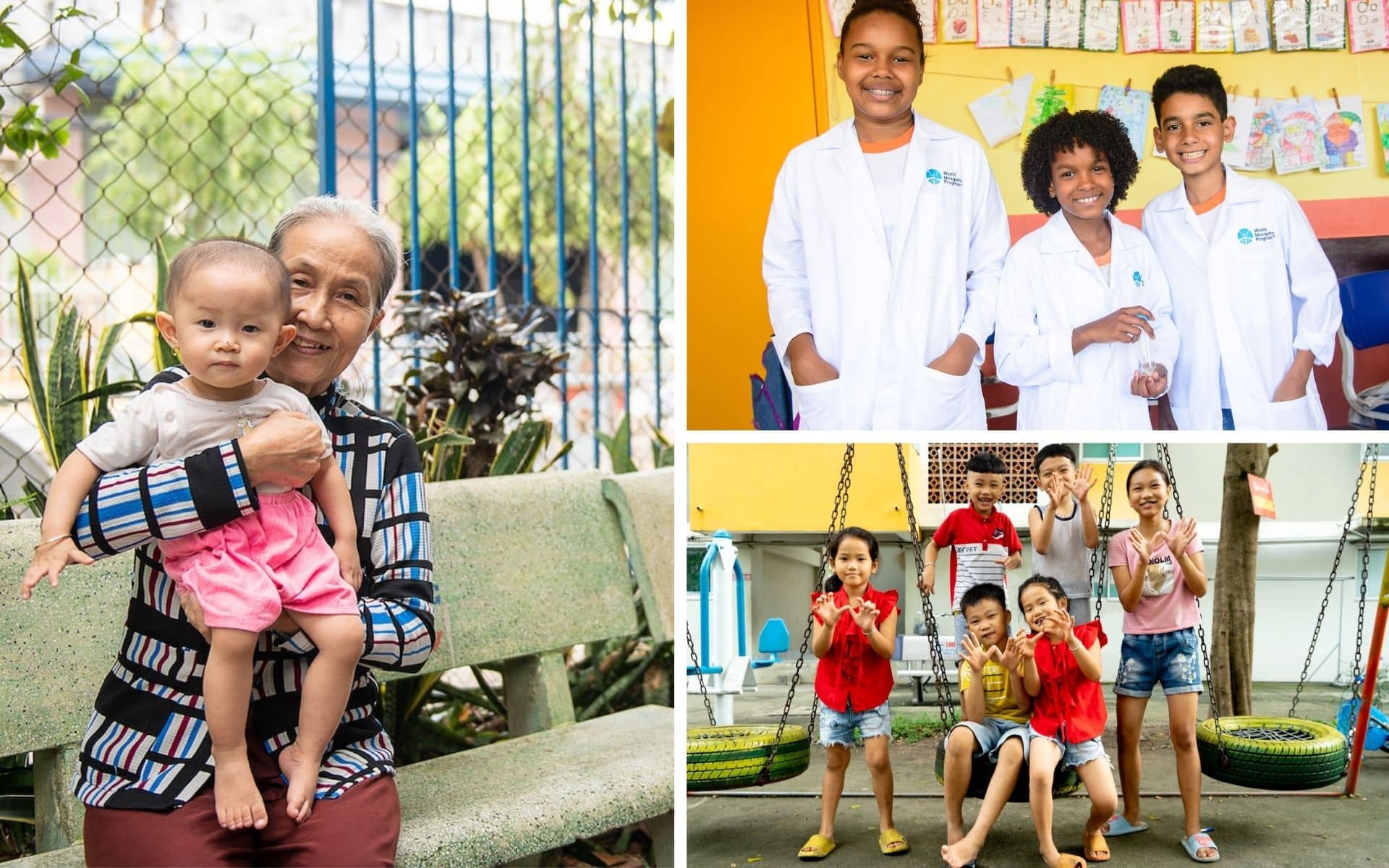 Collage of people celebrating World mosquito Day