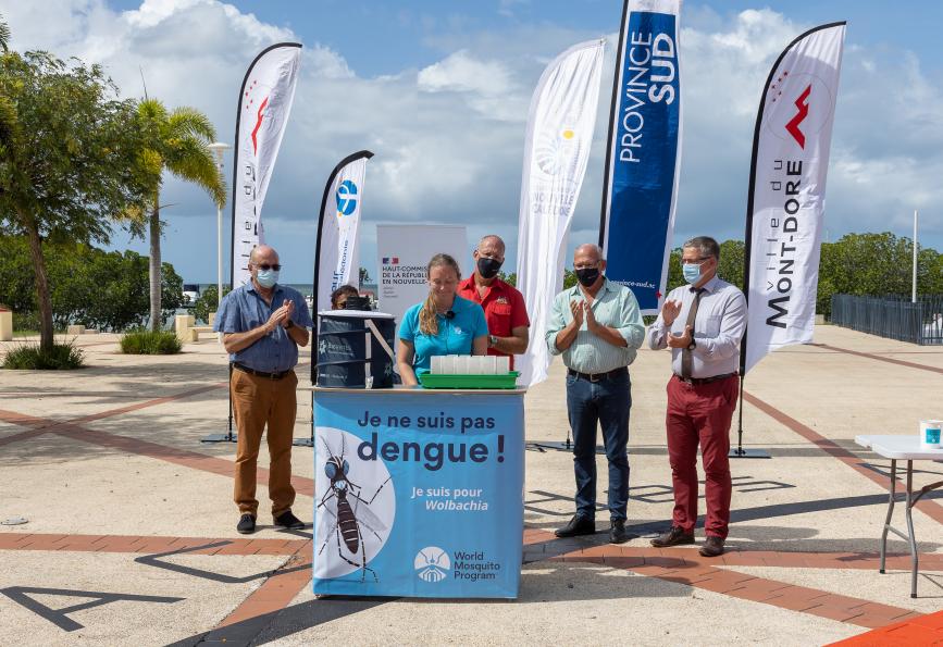 WMP staff and other officials at the office release in Mt Dore, New Caledonia